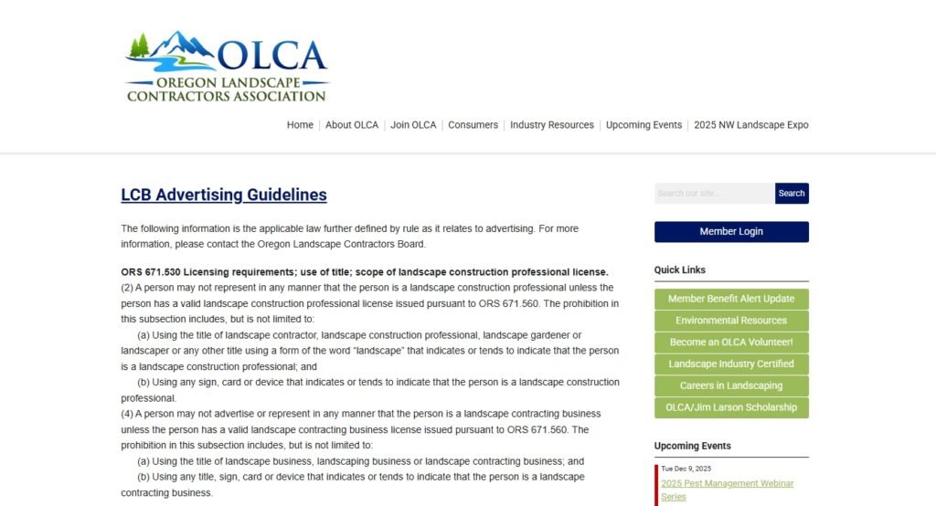 Oregon LCB Guidelines