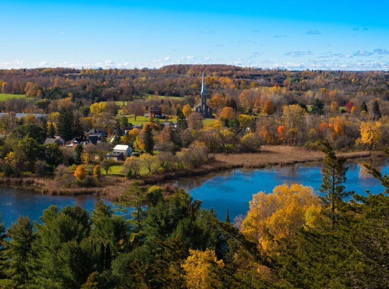 Beautiful Illinois landscape with lush greenery and well-maintained gardens