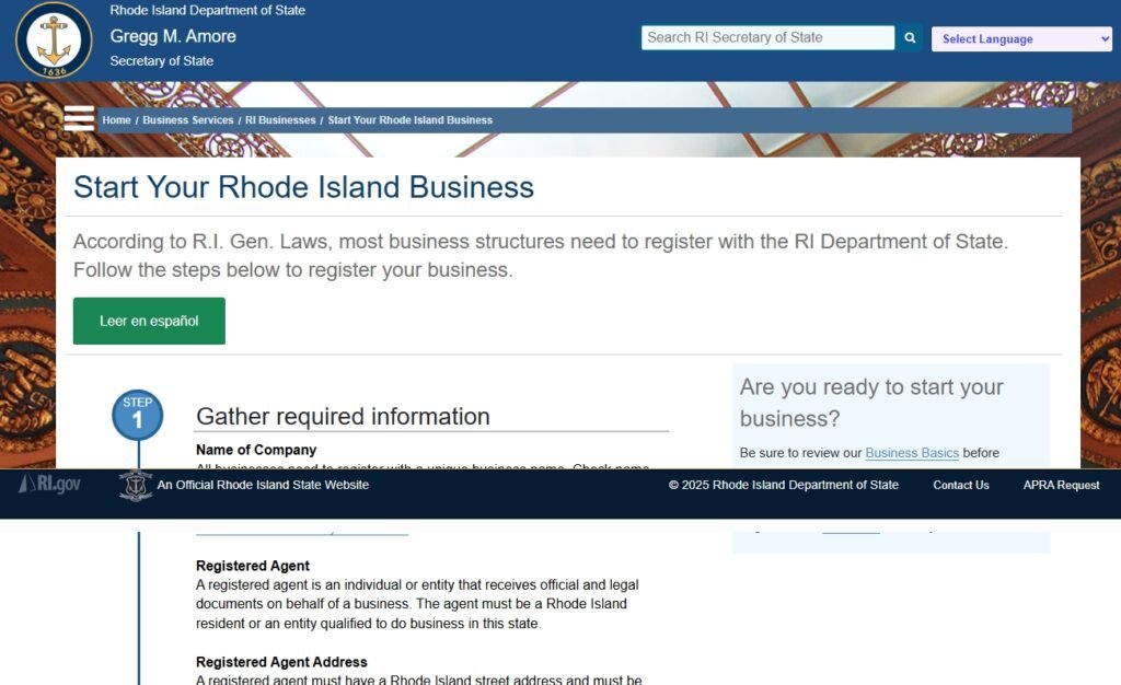 Business Registration in Rhode Island