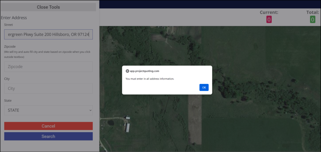 cannot enter full address single line