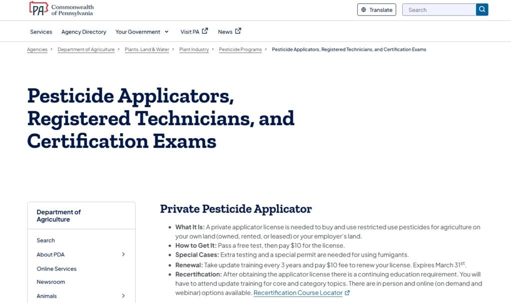 Certification Exam for Licensing in Pennsylvania