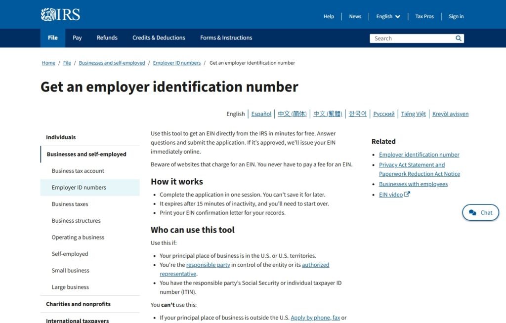 Employee Identification Number for Business Registration- Illinois