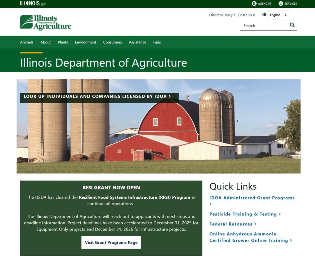 Illinois Department of Agriculture- gov website