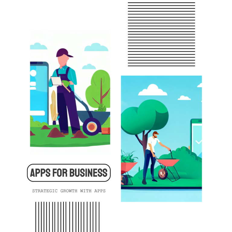 landscaping business apps - created with microsoft designer