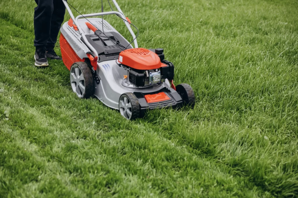lawn mower from landscaping franchise