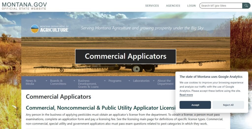 Official website for Commercial Applicator License