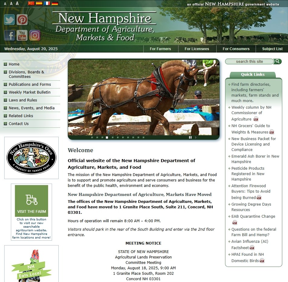 New Hampshire Department of Agriculture, Markets and Food