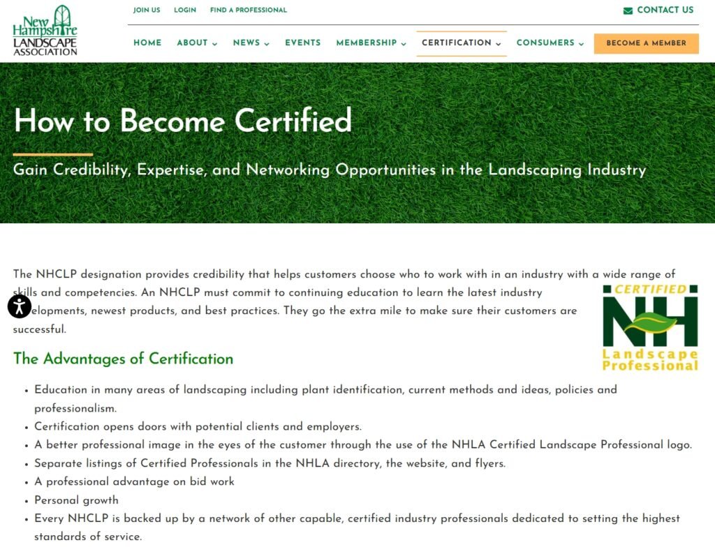 New Hampshire Certified Landscape Professional
