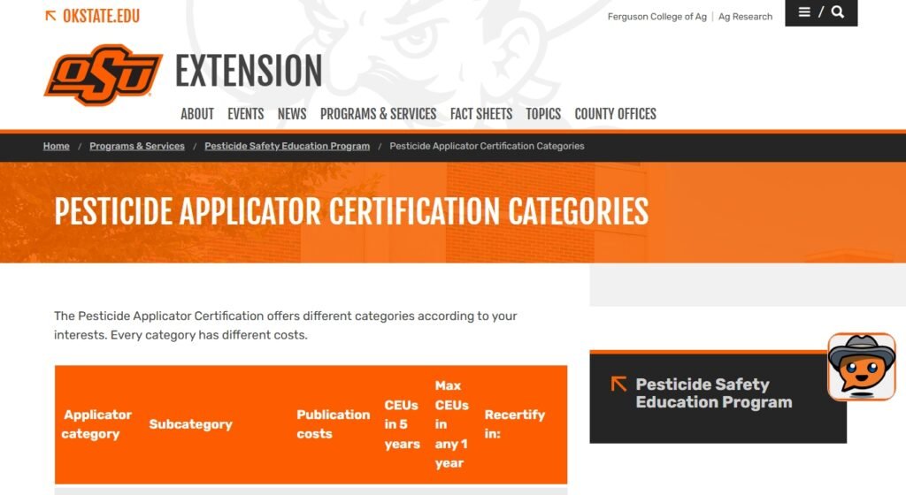 Pesticide Applicator Certification Categories
