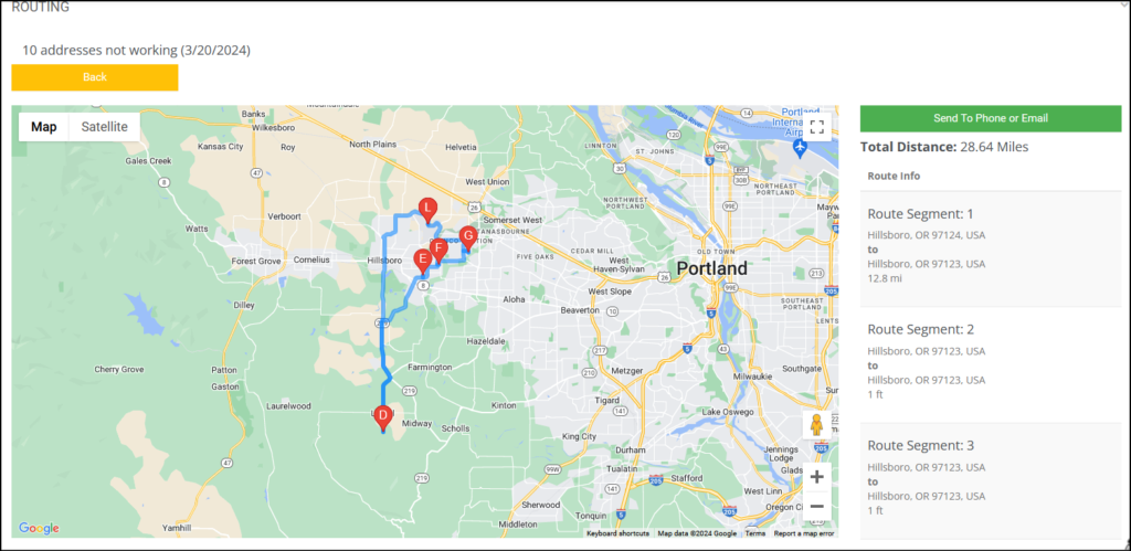 projectquoting unmapped routes