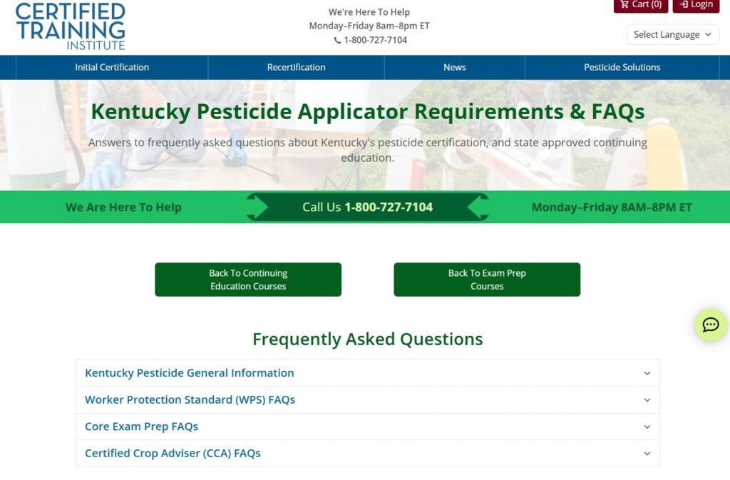 Kentucky Pesticide Applicator Requirements & FAQs