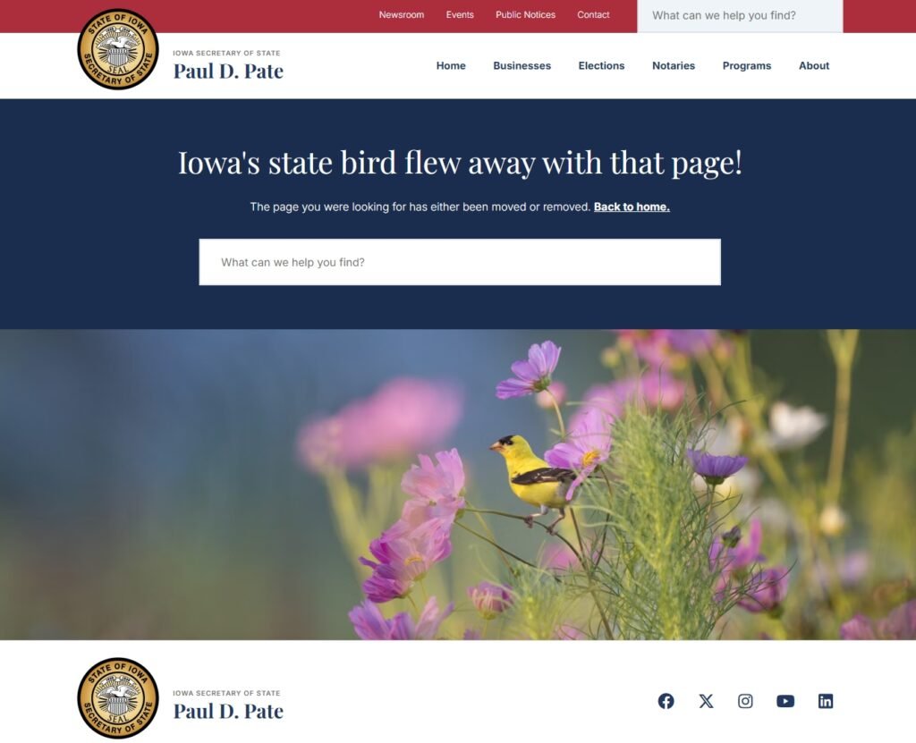 Official website for Iowa Secretary of State